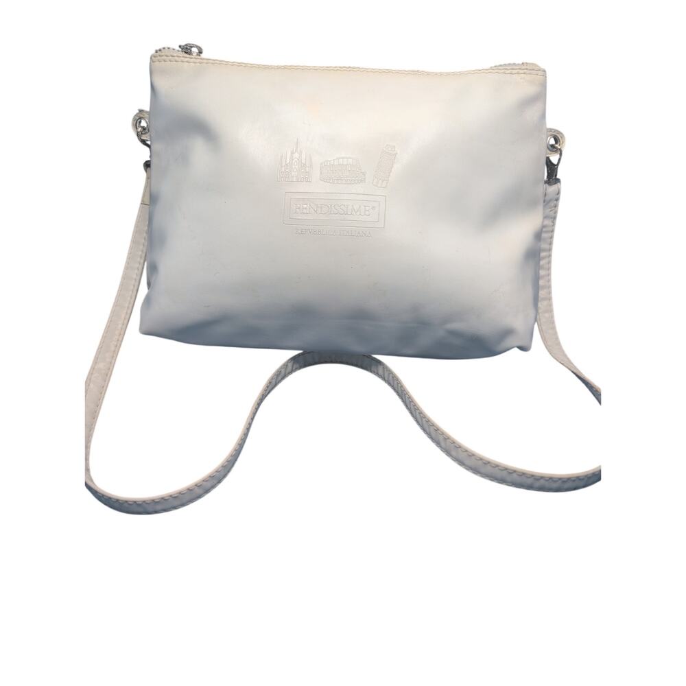 Fendissime by Fendi White Leather Shoulder Pouch Repubblica Italiana Vintage
